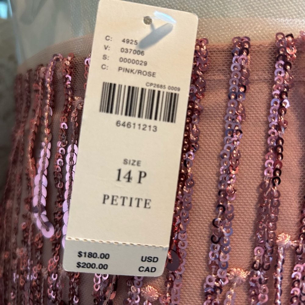 Anthropologie Maeve Pink Sequin Pencil Skirt Evening Formal Fringed Midi - Picture 6 of 14